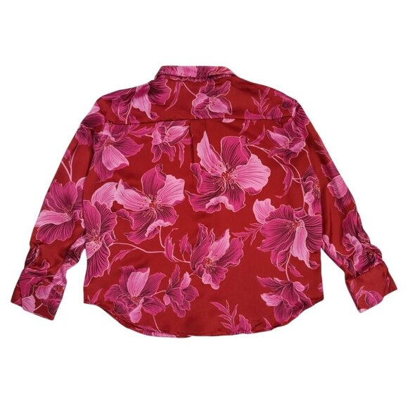 Bailey 44 Womens Red & Pink Floral Long Sleeve Button-Up Shirt. Size L, NWT - Picture 2 of 8